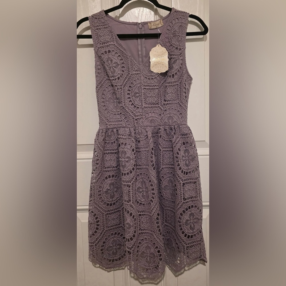 Altar'd State Lavender Lace Mini Dress
